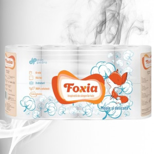Foxia Hirtie Igienica Moale si Delicata 3 straturi, 154 foi, 8 role