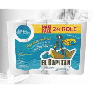 El Capitan Hirtie Igienica Aroma Marii 3 straturi, 115 foi, 24 role 