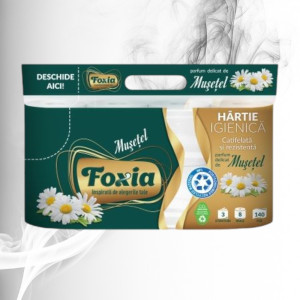 Foxia Redivivus Hirtie Igienica Parfum de Musetel 3 straturi, 140 foi, 8 role 