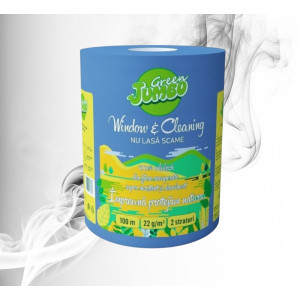 Green Jumbo Prosop Albastru Window & Cleaning 2 straturi, 100m, 1 rola 