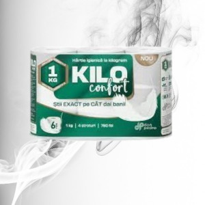 KILO Confort Hirtie Igienica la Kilogram 4 straturi, 130 foi, 6 role 