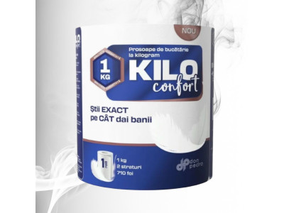KILO Confort Prosop Bucatarie 2 straturi, 710 foi(113,6m), 1 rola 
