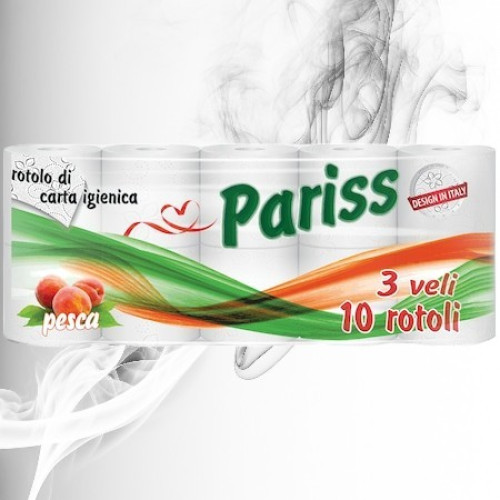 Pariss Hirtie Igienica Aroma Piersic 3 straturi, 115 foi, 10 role 