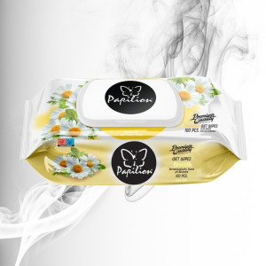 Papilion Servetele Umede cu Capac Chamomile 100buc 