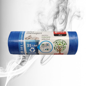 Zorex Pro Saci Menajeri LDPEcol Select Albastru 35L/15buc 