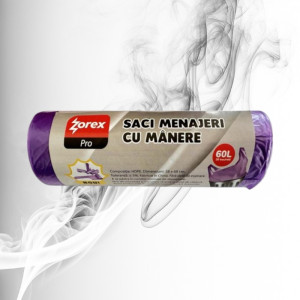 Zorex Pro Saci Menajeri cu Manere Mov 60L/20buc 