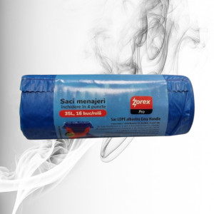 Zorex Pro Saci Menajeri cu Inchidere in 4 Puncte Albastri 35L/16buc 