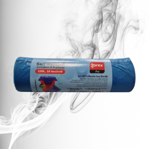 Zorex Pro Saci Menajeri cu Inchidere in 4 Puncte Albastri 120L/10buc 