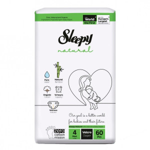 Sleepy Scutice Natural 4 Maxi (7-14 kg) 60 buc