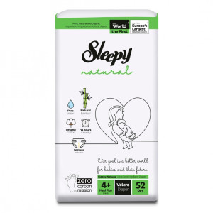Sleepy Scutice Natural 4+ Maxi (9-16 kg) 52 buc