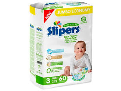 Slipers Scutece p/copii Jumbo 3 Midi 4-9 kg 60buc
